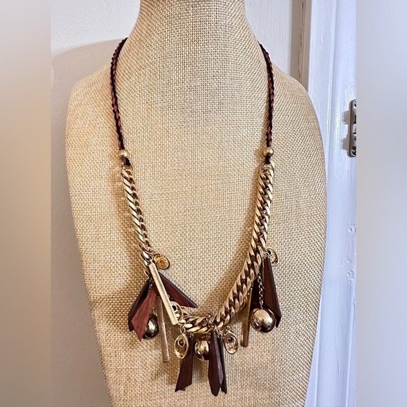 J. Crew Adjustable 17’ Necklace Chain Link Rope Cha Cha Dangle Jingle 5460 W - Picture 3 of 12